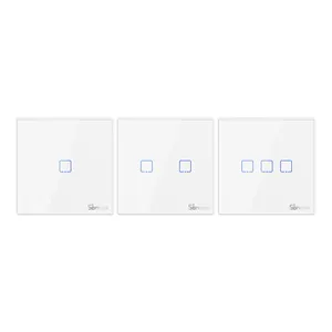 SONOFF T2EU3C-RF Wall Touch Switch Panel Sticky RF Remote 433MHz Wireless 86 Type 1-3 Gang For Bedroom Living Room