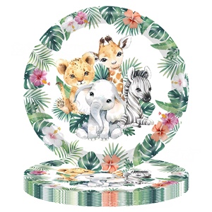 Dinosaur Cartoon Disposable Tableware Set - Kids Birthday Party Supplies with Plates, Cups & Cutlery - Product Image 5