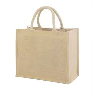 Sac fourre-tout en jute naturel écologique bon marché personnalisé sac en jute réutilisable pour les courses