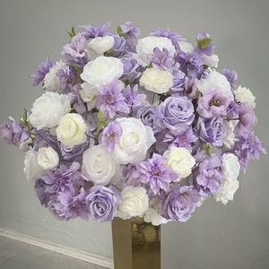 Nuovo Design: Sfera di Fiori <span class=keywords><strong>Viola</strong></span> <span class=keywords><strong>e</strong></span> Rose Bianche per Centrotavola di Matrimoni <span class=keywords><strong>e</strong></span> Feste, Decorazione Floreale Artificiale in Seta per Interni - Product Image 5