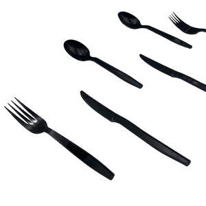 Tenedor desechable de Material PP de estilo americano de alta calidad, juego de cubiertos de Color negro, vajilla - Product Image 3