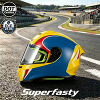 Casque de moto intégral résistant aux chocs en ABS certifié ECE 2206, imperméable, toutes saisons, pour la course professionnelle à grande vitesse