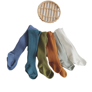 Medias de color liso para mujer, leggings de algodón y poliéster de punto transpirables, pantalones elásticos cómodos y ajustados - Product Image 1