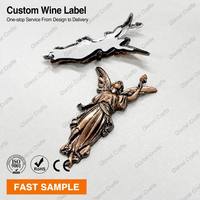 Ventes directes d'usine étiquette de vin en étain/autocollant autocollant adhésif étiquette en métal pour bouteille