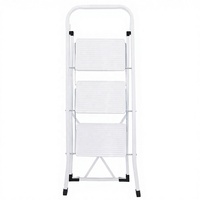 Offre à Durée Limitée : Échelle Pliante en Acier Carbone à 3 Marches Antidérapante avec Main Courante, Capacité 150 kg, Conforme EN 131, Moderne, pour Extérieur, Supermarché, Salle de Bain