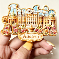 Aimants de réfrigérateur 3D Europe Autriche, souvenirs touristiques, collection d'autocollants, articles de décoration artisanaux