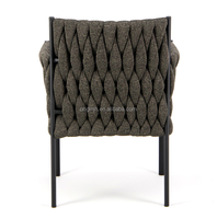 Fauteuil de salle à manger en corde tissée large mobilier de jardin de luxe et durable