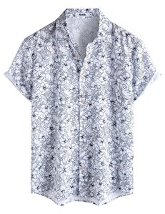 Matching Family <b>Beach</b> <b>Shirts</b> <b>Mens</b> Womens Summer Aloha <b>Shirt</b> Vintage Tropical Floral Print Breathable 100% Polyester Short Sleeve - Product Image 3