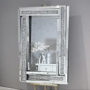 Miroir en MDF étincelant, effet 3d torsadé, 5 étoiles, pour hôtel, salle de bain, salon, art déco, diamant écrasé, 3 couleurs, nouvelle tendance 2023