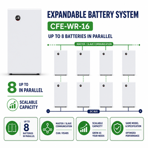 Système de stockage d'énergie domestique 16 kWh LiFePO4 51,2 V 314 Ah, batterie au lithium compatible avec <span class=keywords><strong>Pylontech</strong></span>, Growatt, Victron, SMA, Must, Sofar - Product Image 6