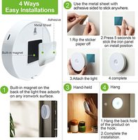 Lampu Kabinet LED Modern Magnetik Tanpa Kabel Isi Ulang Sensor Gerak PIR Suhu Warna Ganda 20000 Jam Kamar Tidur - Laris Terjual