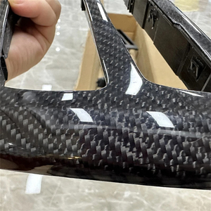 Panel de Acabado de Consola <span class=keywords><strong>Central</strong></span> de Radio Interior de Fibra de Carbono Real F30 al por Mayor para BMW Serie 3 4 F30 F31 F34 F36 F80 F81 F82 F83 F84 - Product Image 4