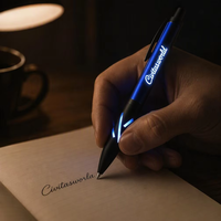 Bolígrafo LED de Doble Luz con Logotipo Láser, Empuñadura Metálica, Iluminación Simultánea en 7 Colores, Regalo Corporativo Promocional Personalizado