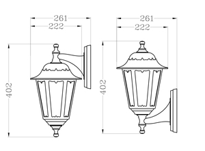 <span class=keywords><strong>Lampe</strong></span> murale extérieure vintage en bronze P631 IP44, <span class=keywords><strong>lanterne</strong></span> extérieure résidentielle fluorescente avec diffuseur en verre, douille E27 - Product Image 4
