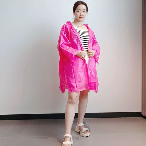 Eco-Friendly Biodegradable PLA Waterproof Raincoat Fashionable Print Rainwear Portable for Girls' Outdoor Hiking Camping
