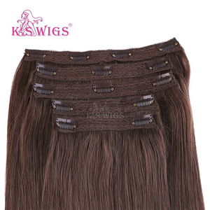 Extensions de cheveux naturels chinois Remy 100 % en gros, à clipser, cuticules alignées, double épaisseur, doux, sans perte, couleur claire, lisses naturels. - Product Image 2