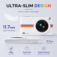 Cámara Digital Delgada de Moda, 96MP 8K, Enfoque Automático, Flash LED, Ligera, Estabilización Electrónica, Recargable, Compacta