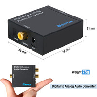 Convertisseur audio numérique optique coaxial Toslink RCA L/R KUYIA avec sortie casque 3,5 mm, connecteurs entièrement métalliques plaqués or pour ordinateur