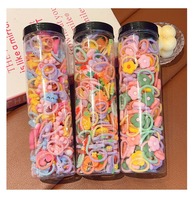 100pcs/Box Ikat Rambut Elastis Neon Dekoratif untuk Anak Perempuan, Model Kepang, Ramah Anak, Gaya Korea