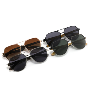 2025 moda hecha a mano CE UV400 gafas de sol polarizadas Eco logotipo personalizado hombres bambú madera sombras piloto gafas de sol para hombres - Product Image 1