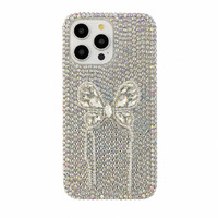 Coque de téléphone de luxe papillon avec strass pour iPhone 17 Pro Max, design coréen tendance, étui personnalisé à paillettes pour iPhone 16 15 14 Plus