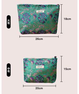 Large Capacity Jacquard Canvas Women's Cosmetic Bag Chinese Style Portable Cosmetics <b>Storage</b> Bag with Holographic Feature - Product Image 4
