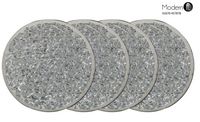 Offre Spéciale sous-verres en mosaïque de style classique bricolage faits à la main avec des tapis et des tampons en verre à feuilles blanches irisées