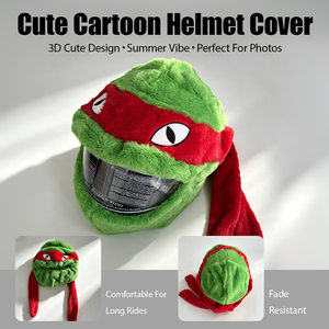 Housse de casque en peluche tortue verte, housse de casque de moto à enfiler, décoration de casque, anti-poussière et résistante aux rayures - Product Image 2
