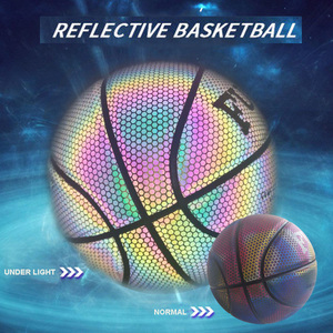 Pelota de baloncesto holográfica de cuero PU, baloncesto reflectante luminoso que brilla, Tamaño 7 para juego nocturno, gran regalo, Bolas brillantes - Product Image 4
