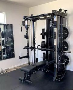 Equipo de gimnasio interior comercial Máquinas de selección de carga de PIN unisex con estante Máquina Smith multifuncional - Product Image 3