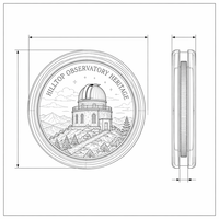 Pièce commémorative astronomique 3D en relief personnalisée, observatoire sur le sommet de la montagne, pièce souvenir spatiale pour les amateurs de science, cadeau de collection