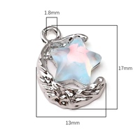 Colgantes de Plata de Ley con Diseño de Luna y Estrella para Fabricación de Joyas, DIY, Pulseras, Collares, Abalorios y Accesorios