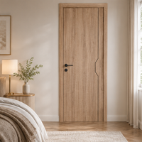 Porte intérieure WPC avec surface élégante décorée de lignes brisées, composite bois-plastique, anti-termites, étanche, porte personnalisée