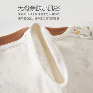 Ensemble de sous-vêtements thermiques pour bébé, manches longues, pur coton, taille haute, protection du ventre, deux pièces, couche de base, printemps automne - Product Image 3