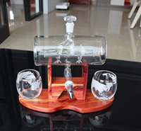 Carafe à vin en verre borosilicate de 1000 ml, en forme de baril de vin, personnalisable
