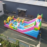 Aire de jeux gonflable commerciale, grande structure de jeu gonflable de dessin animé avec toboggan, parcours d'obstacles pour enfants, location pour fêtes, parc d'attractions