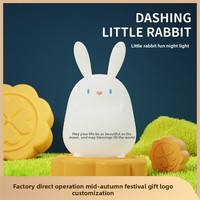 Lampe de chevet LED en silicone en forme de lapin de dessin animé, rechargeable par USB, avec contrôle tactile et minuterie, pour la décoration et l'entraînement au sommeil