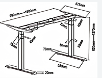 Bureau debout électrique ergonomique en acier inoxydable à moteur unique D-1B 2026, réglable en hauteur, pour le bureau à domicile