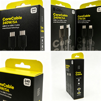 Boîte en carton noir pour câble de données, fournisseur d'usine, impression de logo personnalisée, taille personnalisée, emballage durable pour accessoires électroniques
