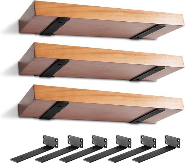 Heavy Duty Cast Iron Metal Industrial Black Hardware Supports Hidden Invisible L Shelves Brackets