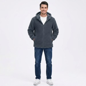 New Arrival Men's Windproof Canvas Outerwear Hoodie Jacket with Front Logo Fiber Lining Autumn Fashion Sale - Product Image 1
