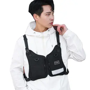 Trendy Hong Kong Style Vest Bag Multi-functional Ins Hip-hop Tooling Motorcycle Riding Chest Bag Street Shoulders Bag