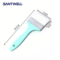 Pinceau à peinture à base d'eau Santwell, manche en plastique, filament synthétique, sans perte de poils, pour peinture d'émulsion des murs et plafonds intérieurs