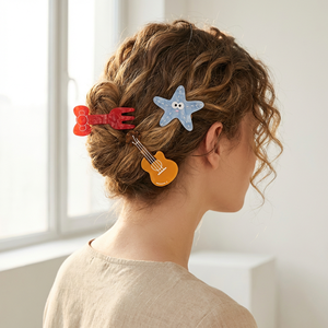 Nouvelle pince à <span class=keywords><strong>cheveux</strong></span> en acétate en forme de bec de canard avec un adorable motif d'étoile de mer, accessoire capillaire unique et polyvalent pour femmes - Product Image 2