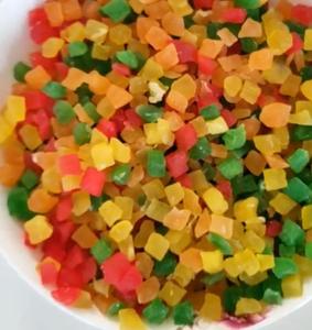 Pha Trộn Màu Sắc Diced Khô Đu Đủ Trái Cây 3,5,10Mm Giá Bán Buôn Đường Ngọt Khô Đu Đủ Dices - Product Image 1