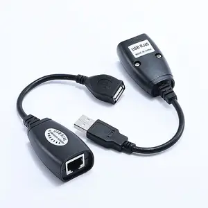 تمديدات كابلات Usb USB ذكر إلى RJ45 أنثى إلى USB أنثى تمديد 50M محول Cat5/CatE6 مع رقاقة