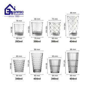 16oz Elegant <strong>Diamond</strong> Design Embossing V Shape Highball Glass Cup Highball <strong>Glassware</strong> Cheap Price Transparent for Home Hotel - Product Image 4