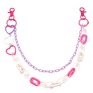 Chaîne de taille unisexe en acrylique en forme de cœur Yueli, style punk, pour usage quotidien, chaîne de corps tendance à plusieurs tours en résine lucite - Product Image 5