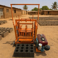Machine à fabriquer des blocs creux économique 2-45, 4 pièces par moule, machine mobile à briques de ciment, machine à briques de terre