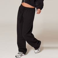 Vêtements personnalisés avec logo de marque Pantalon d'extérieur à fermeture par boutons latéraux Pantalon de survêtement classique à jambes larges pour femmes